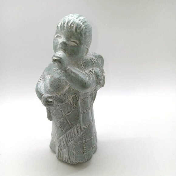 Isabel Bloom Angel With Teddy Bear Sucking Thumb 1998 Cement Art - Picture 1 of 9